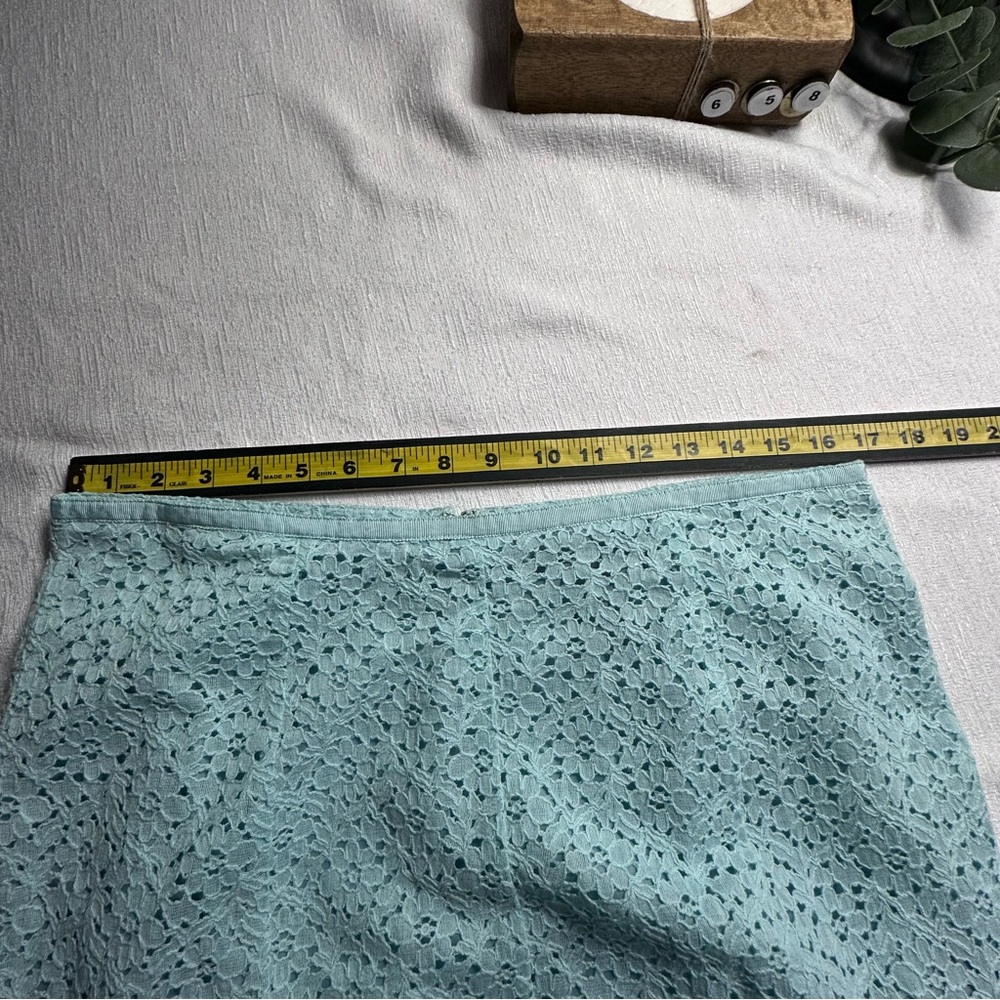 Jones Wear Women’s Lined Lace Mint Green Skirt Set Size 14 - Picture 11 of 16